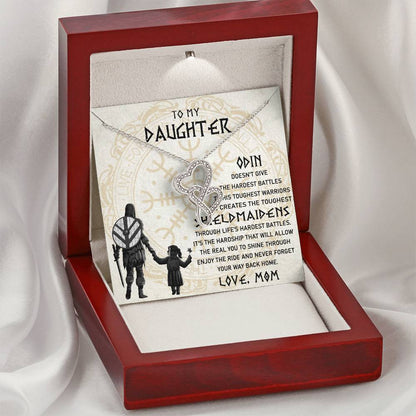 To My Daughter Necklace - Daughter Viking Jewelry - Norse Daughter Gift -  Mom And Daughter Never Forget I Love You Gi Double Hearts Necklace