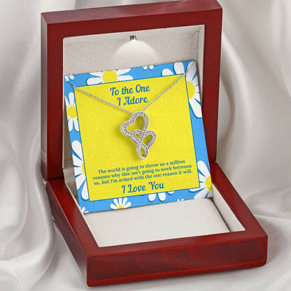 Double Hearts Pendant Necklace For Her - I Love You Jewelry -  - 2 Hearts Necklace Present - Nec Double Hearts Necklace