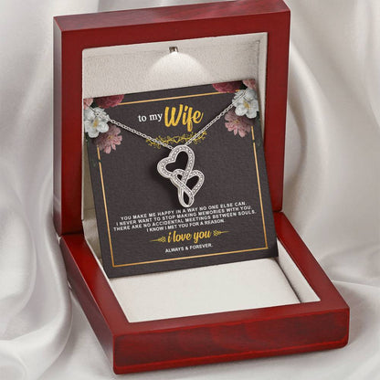 To My Wife Necklace  Anniversary Gift For Wife Birthday Gift For Wife Necklace For Wife Gift For Wife Birthday Wife Gi Double Hearts Necklace
