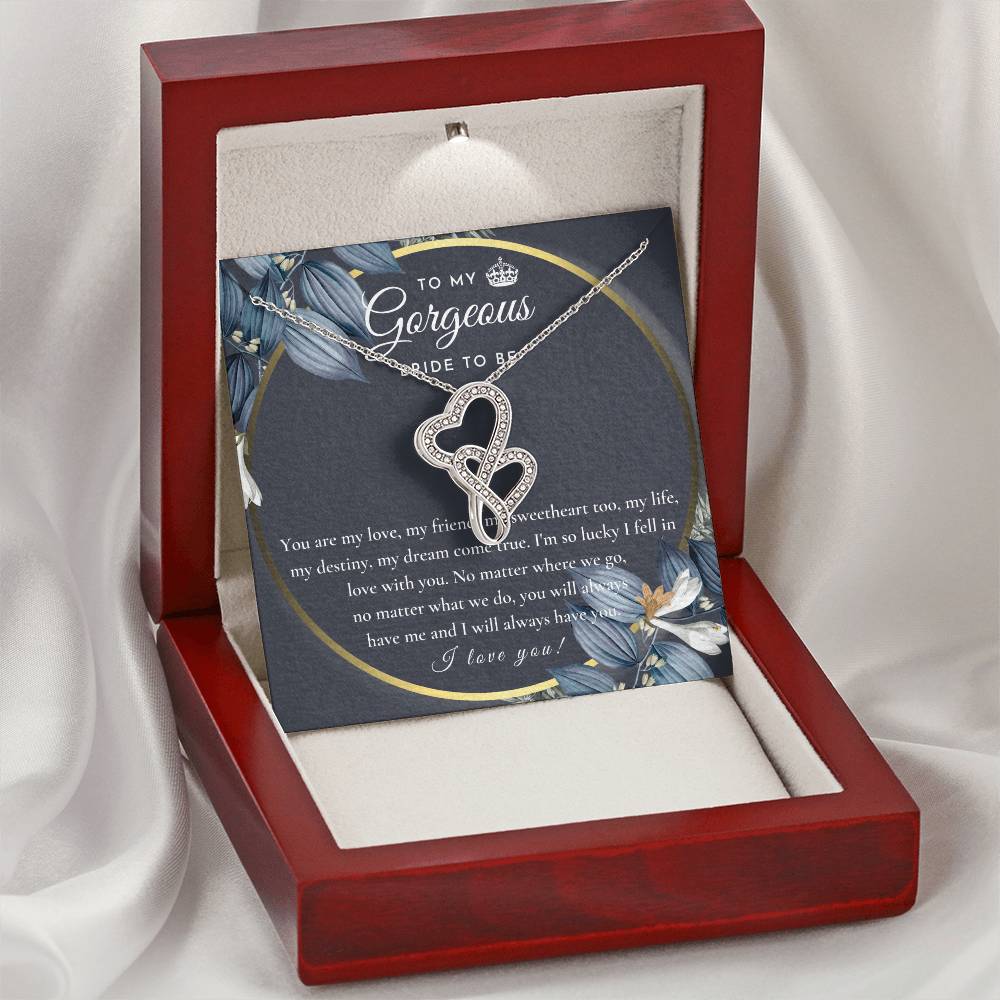 Engagement Gift For Bride To Be Future Wife Necklace Bride To Be Necklace Gift For Bride Sentimental Gift For Future B Double Hearts Necklace
