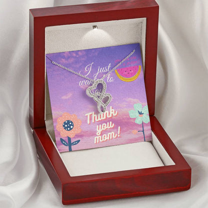 Thanks Mom! Double Hearts Necklace