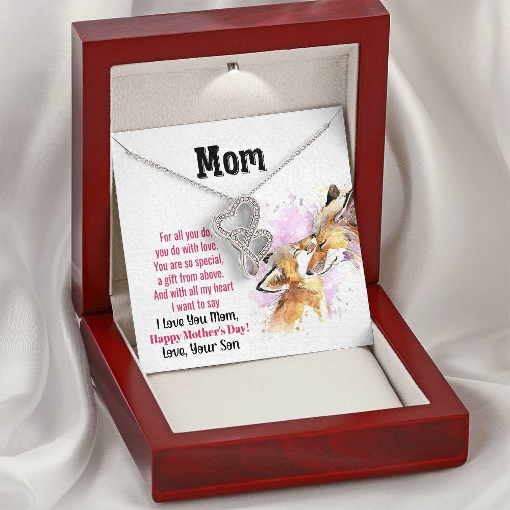 Mom You Are So Special -  Double Hearts Necklace