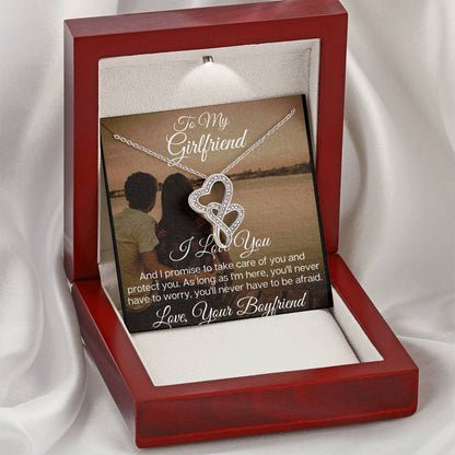 To My Gorgeous Girlfriend - The Beautiful  Double Hearts Necklace