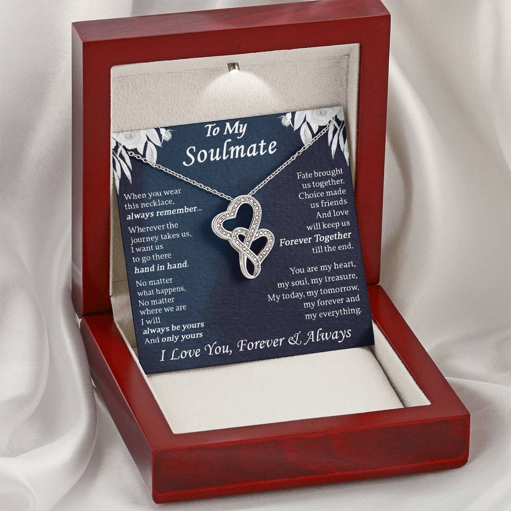 Gift For Your Soulmate - My Treasure - Double Hearts Double Hearts Necklace