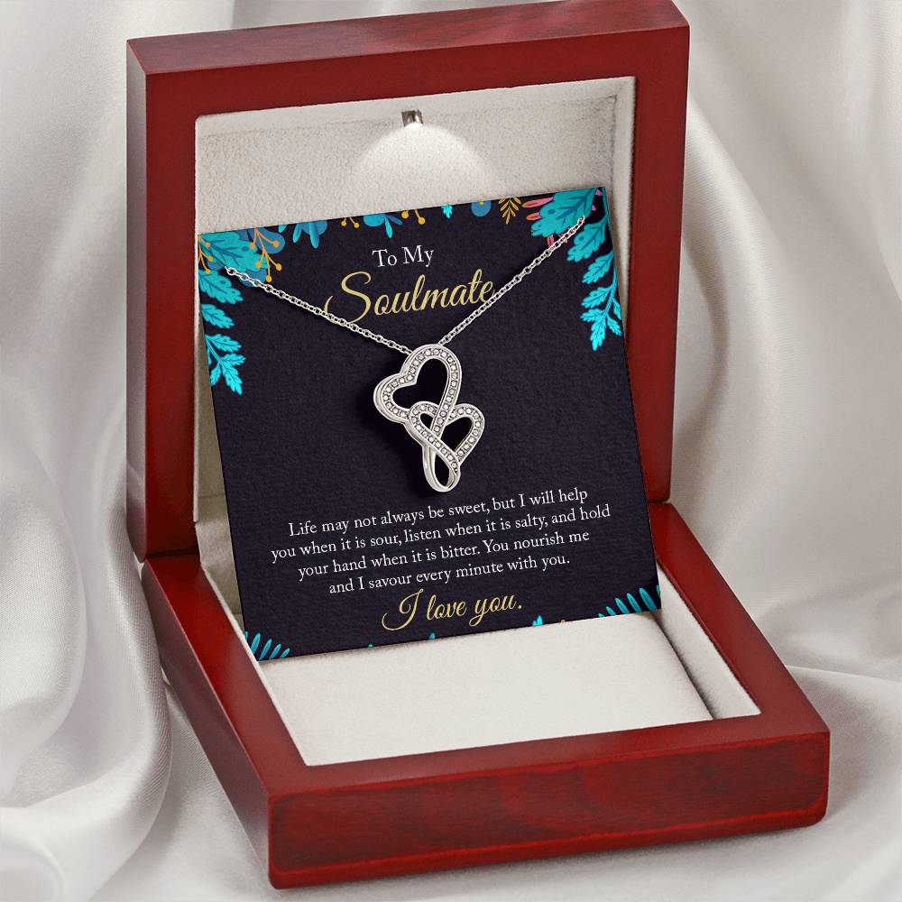 To My Stunning Soulmate  Jewelry Gifts For Her Unique Romantic Gift Soulmate Jewelry For Her To My Soulmate Necklace F Double Hearts Necklace