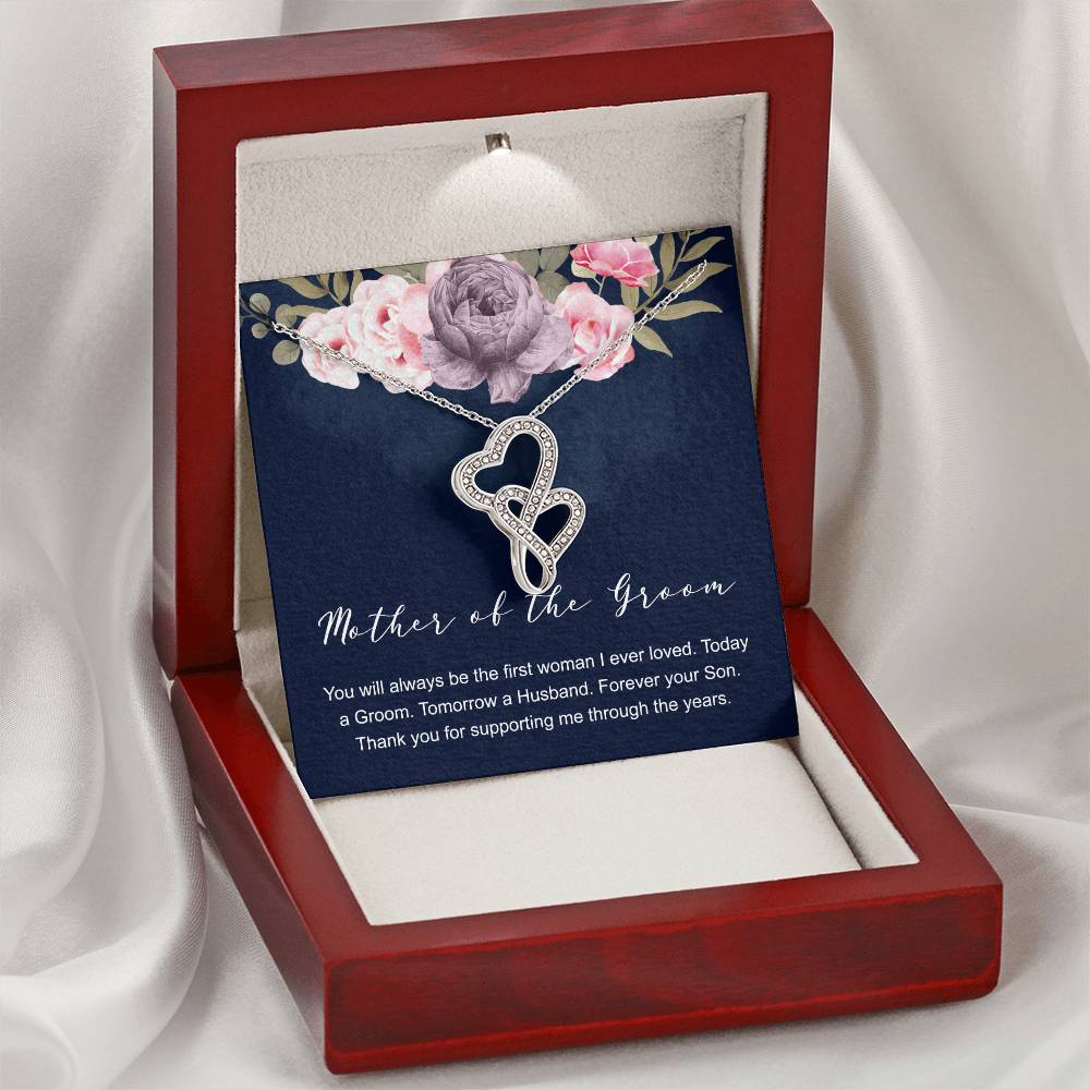 Mother's Day Gift For Mom From Son Double Hearts Necklace