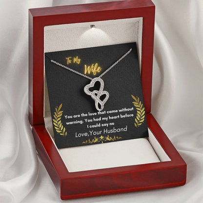 To My Wife 1 Double Hearts Necklace