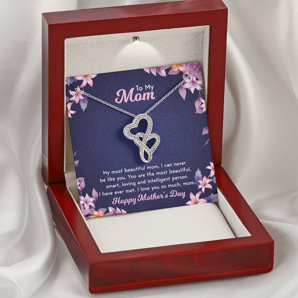 To My Mom 7 Double Hearts Necklace