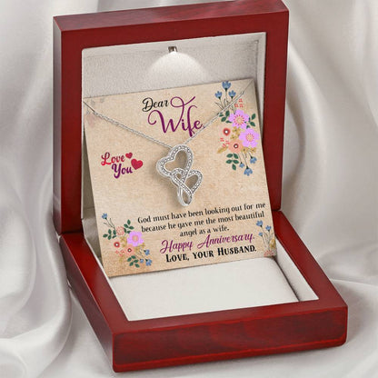Dear Wife Love Your Husband Double Hearts Necklace