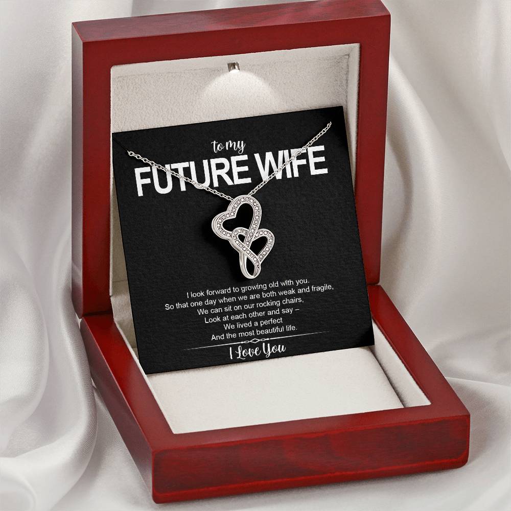 To My Future Wife - I Love You Message - Tmfw20 Double Hearts Necklace