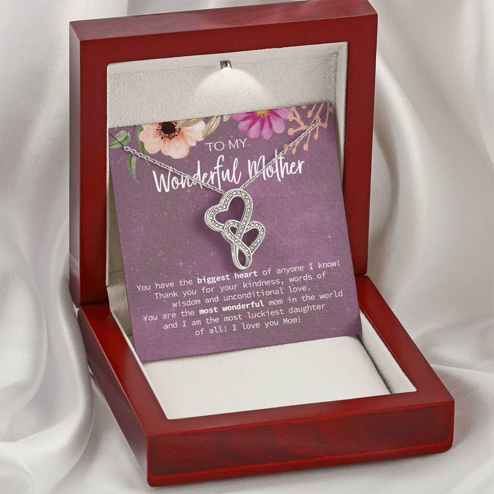 Birthday Gift From Daughter Gift For Mom Birthday Gift For Mom From Daughter Necklace Gift Mother's Day Gift Women's J Double Hearts Necklace