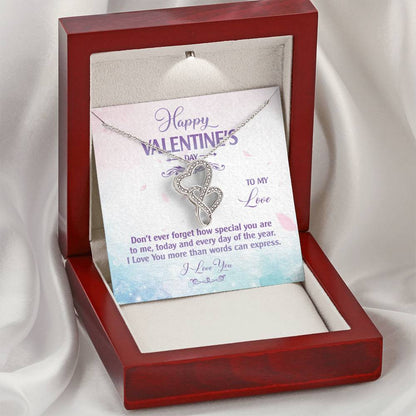 To My Wife - How Special You Are - Necklace Double Hearts Necklace