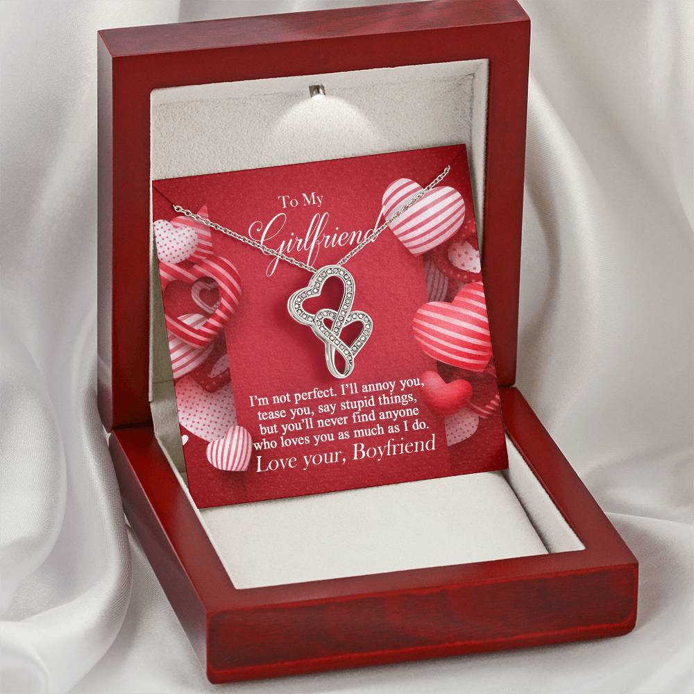 To My Girlfriend -  1 Double Hearts Necklace