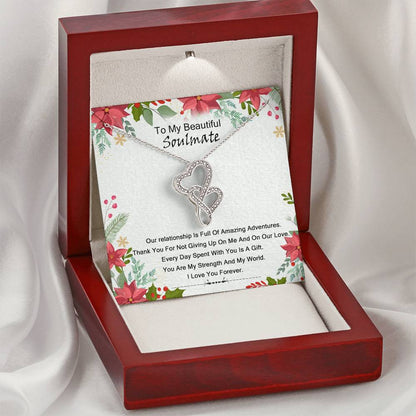To My Soulmate -  Double Hearts Necklace