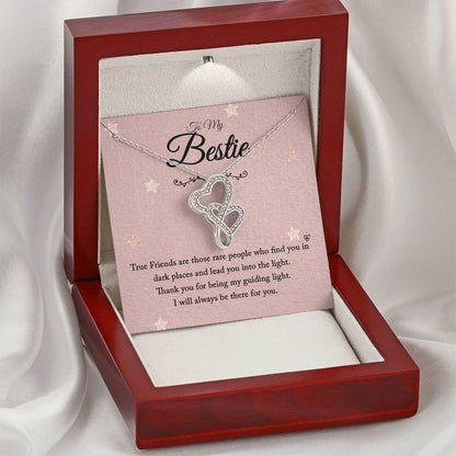 To My Bestie Necklace Bff Necklace Gift To My Bestfriend Bff Birthday Bff Gift Necklace Graduation Gift Birthday Gift Double Hearts Necklace