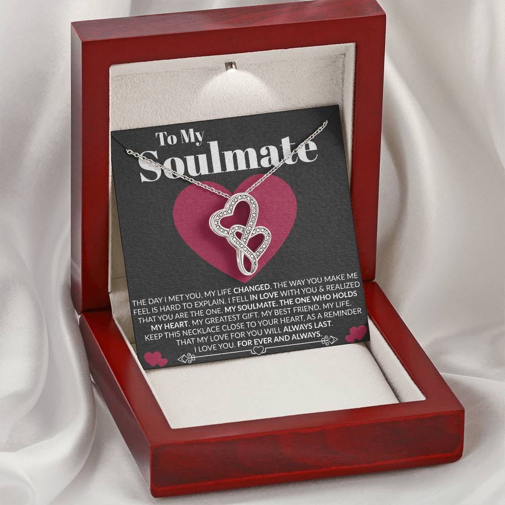 My Best Friend  Birthday Anniversary Gift Girls Women Wife Soulmate Girlfriend Double Hearts Necklace
