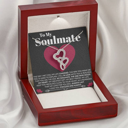 My Best Friend  Birthday Anniversary Gift Girls Women Wife Soulmate Girlfriend Double Hearts Necklace