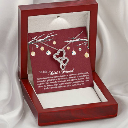 Best Friend Gift Jewelry Friend - Necklace Double Hearts Necklace