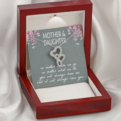 Mother & Daughter  Double Hearts Necklace