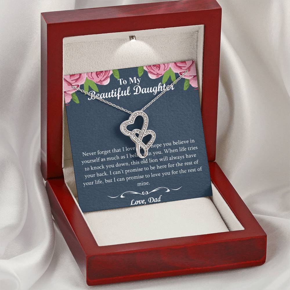 The Best Gift For Your Daughter -  Double Heart Daughter Necklace - To My Daughter Gift From Dad - Father Daughter Nec Double Hearts Necklace