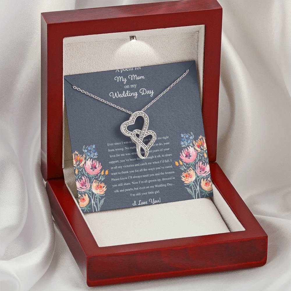 A Poem For My Mom Double Hearts Necklace