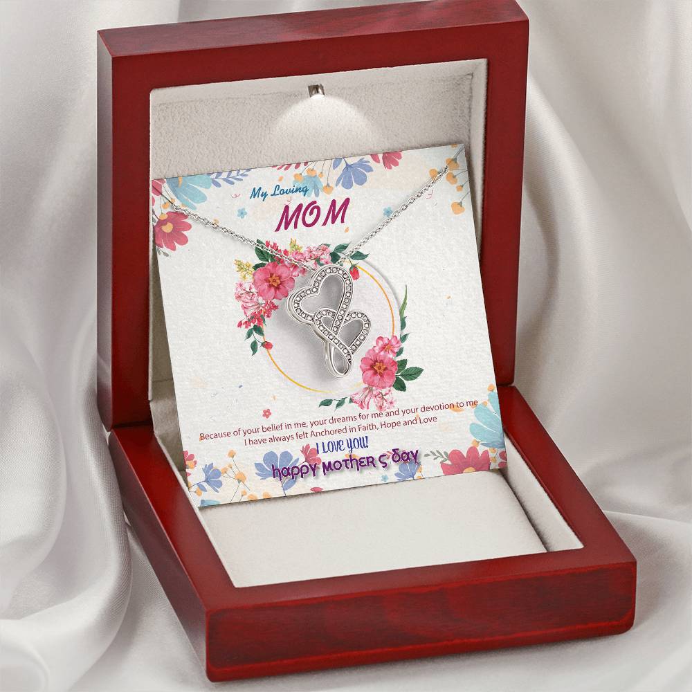 To My Mom Double Hearts Necklace