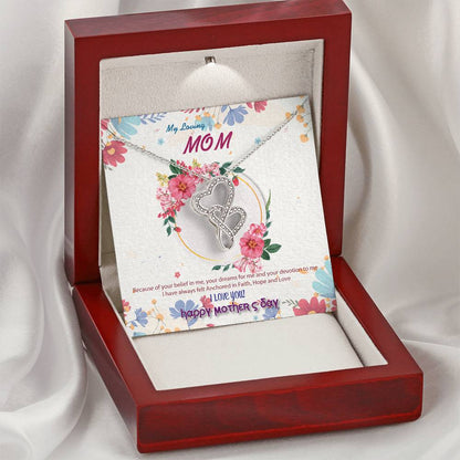 To My Mom Double Hearts Necklace