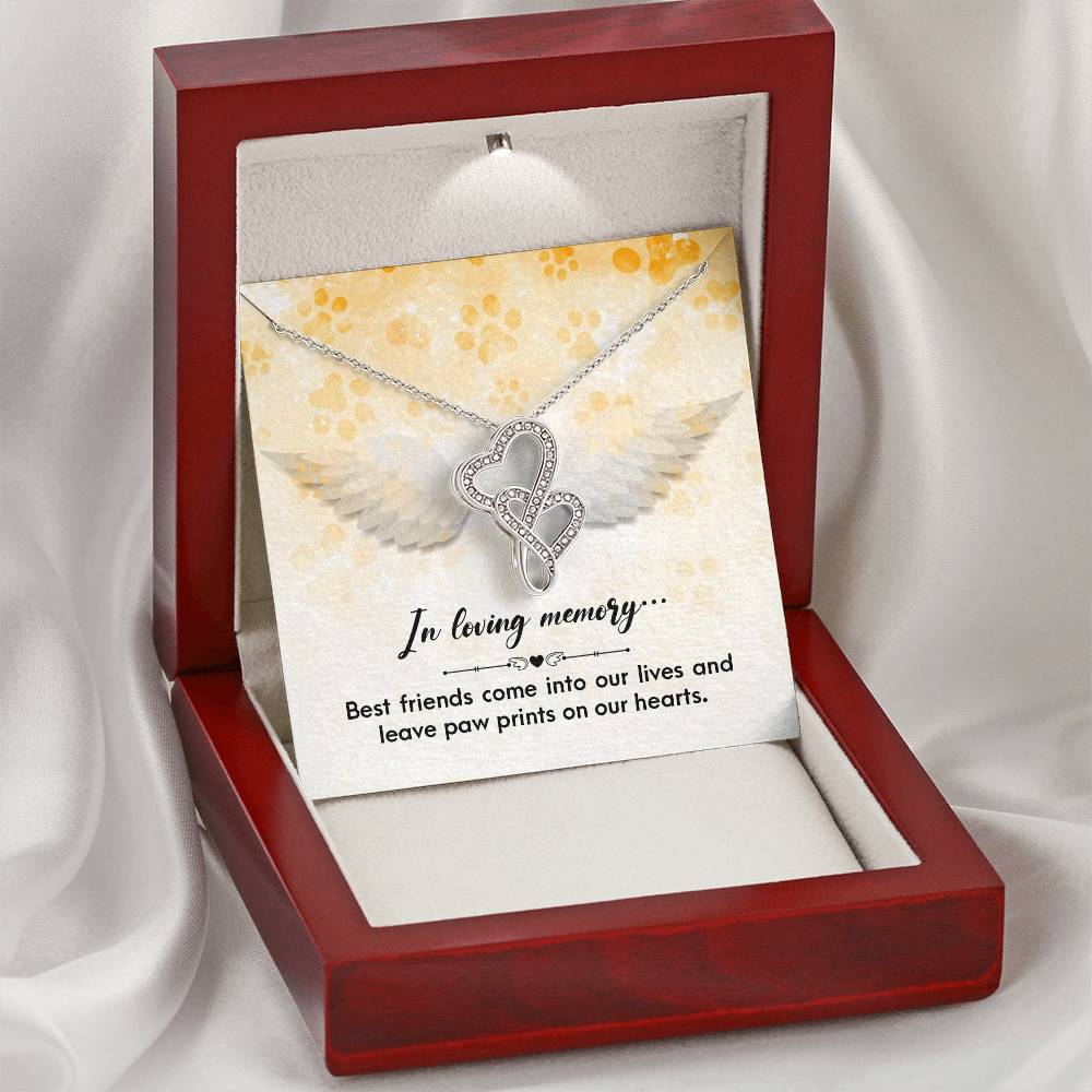 In Loving Memory - Best Friends Come Into -   Double Hearts Necklace