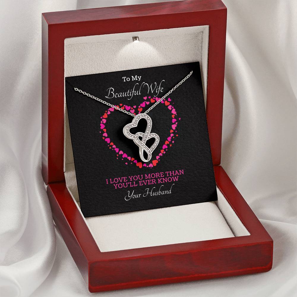 She Was So Happy She Cried Happy Tears... Donald L. Double Hearts Necklace