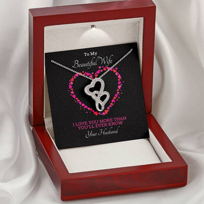She Was So Happy She Cried Happy Tears... Donald L. Double Hearts Necklace