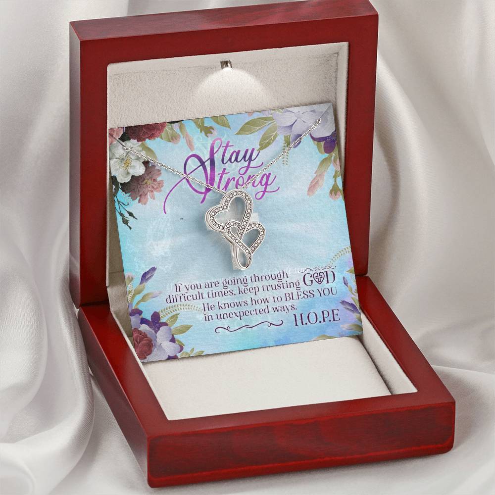 Stay Strong -  Double Hearts Necklace