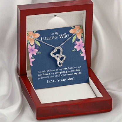 To My Future Wife - My Everything My Life - Necklace Double Hearts Necklace