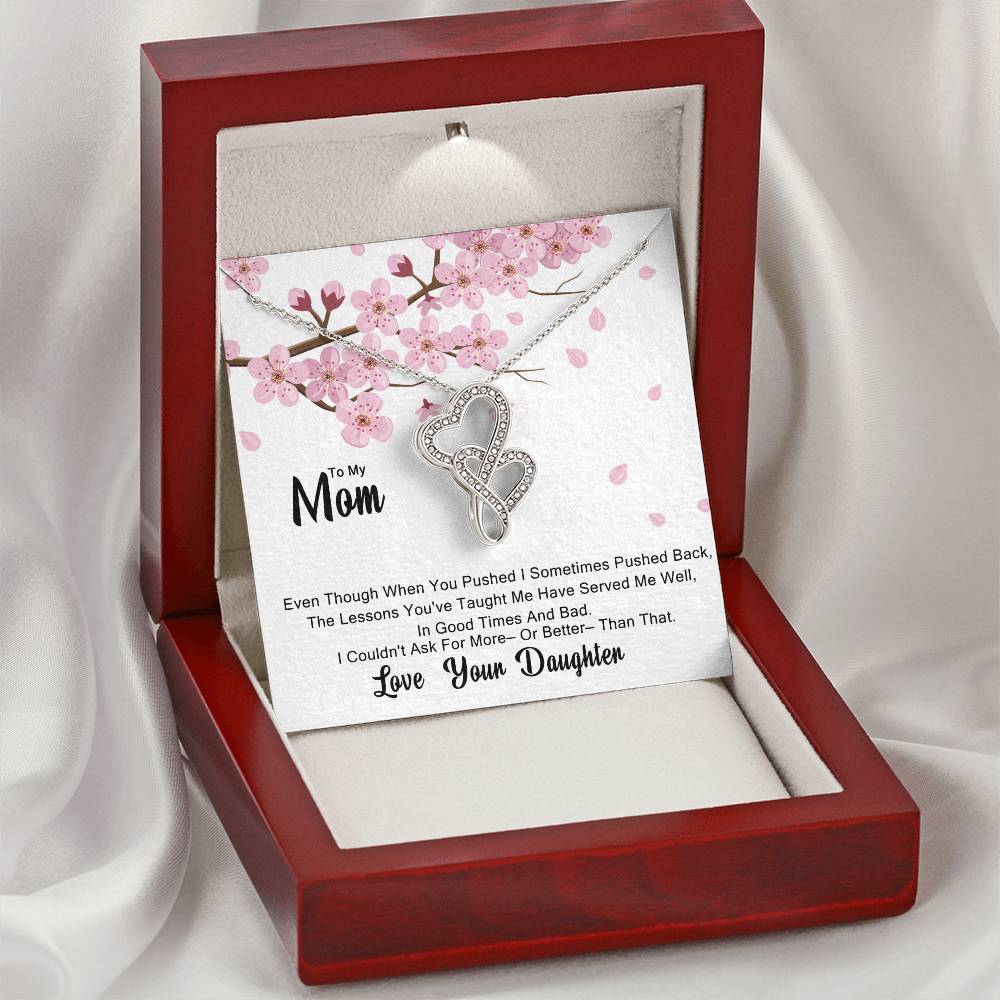 To My Mom - Best Gift For Mom Double Hearts Necklace