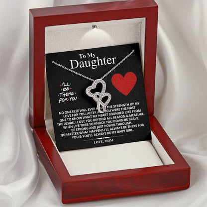 To My Daughter Necklace - Mom To Daughter Double Heart Necklace Gift - Mom And Daughter Always Remember Gift From Mom  4 Double Hearts Necklace