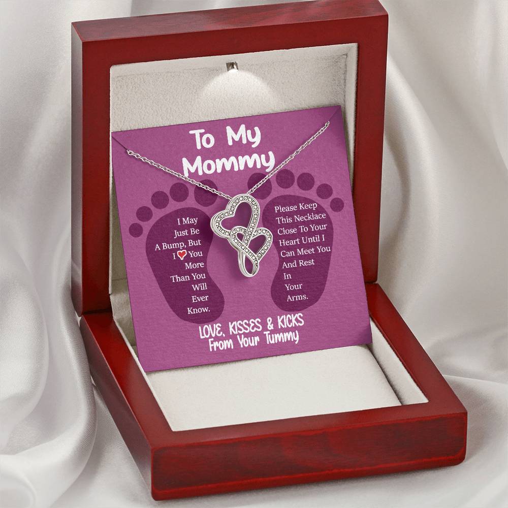 To My Mommy -  Double Hearts Necklace