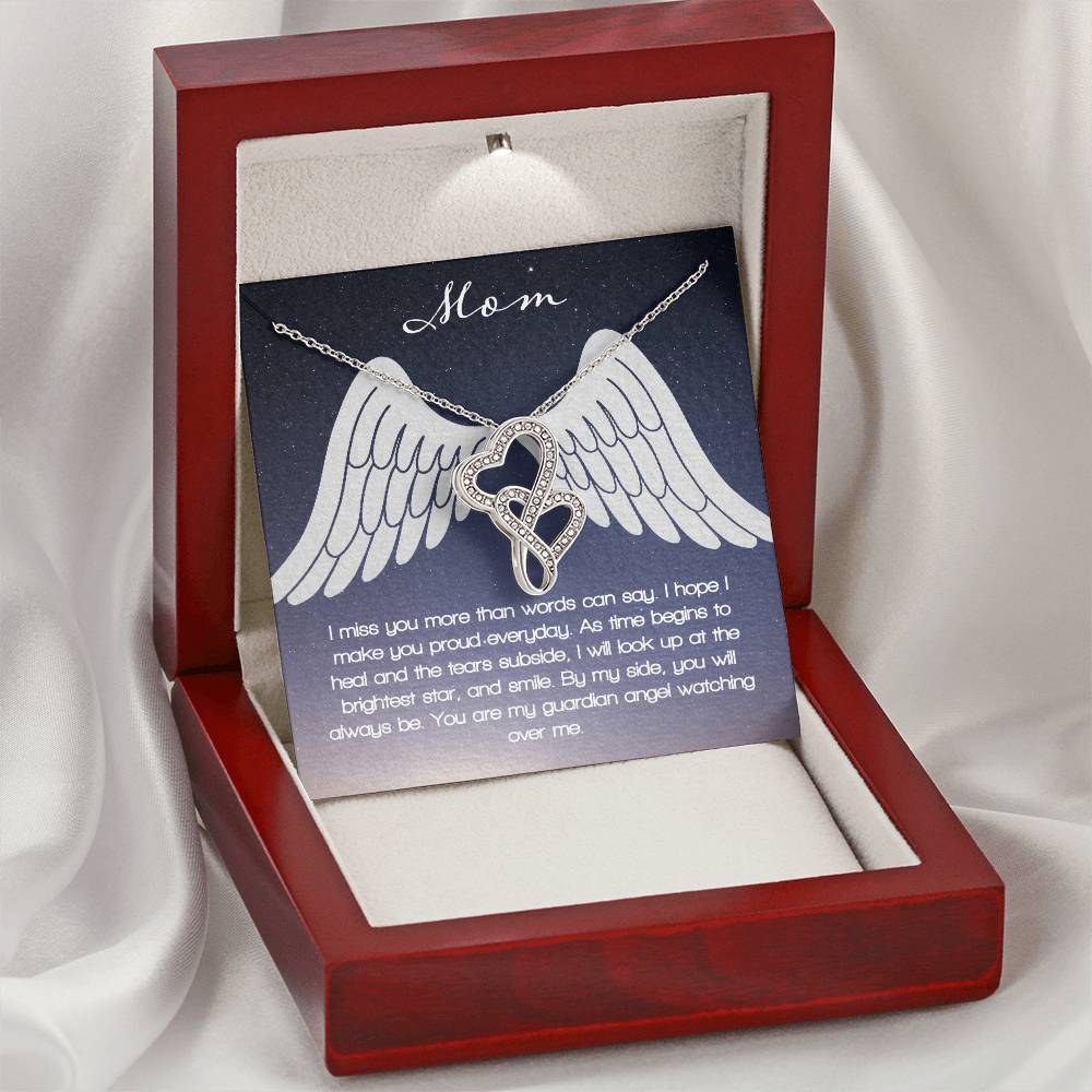Guardian Angel - Mom Double Hearts Necklace