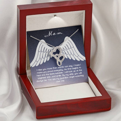 Guardian Angel - Mom Double Hearts Necklace