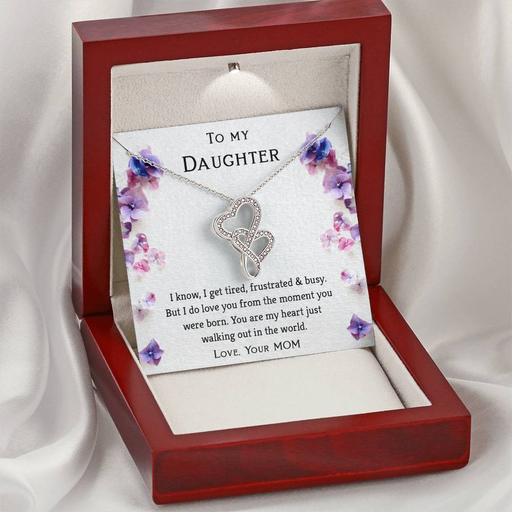 Special Mother Daughter Necklace- Adorable Gift For Daughters- Perfect Gift From Mom In Any Occasion. Double Hearts Necklace