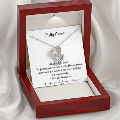 To My Fiancee Pendant Necklace Future Wife Necklace Card Engagement Gifts For Fiance Romantic Jewelry Gift For Fiance  Double Hearts Necklace