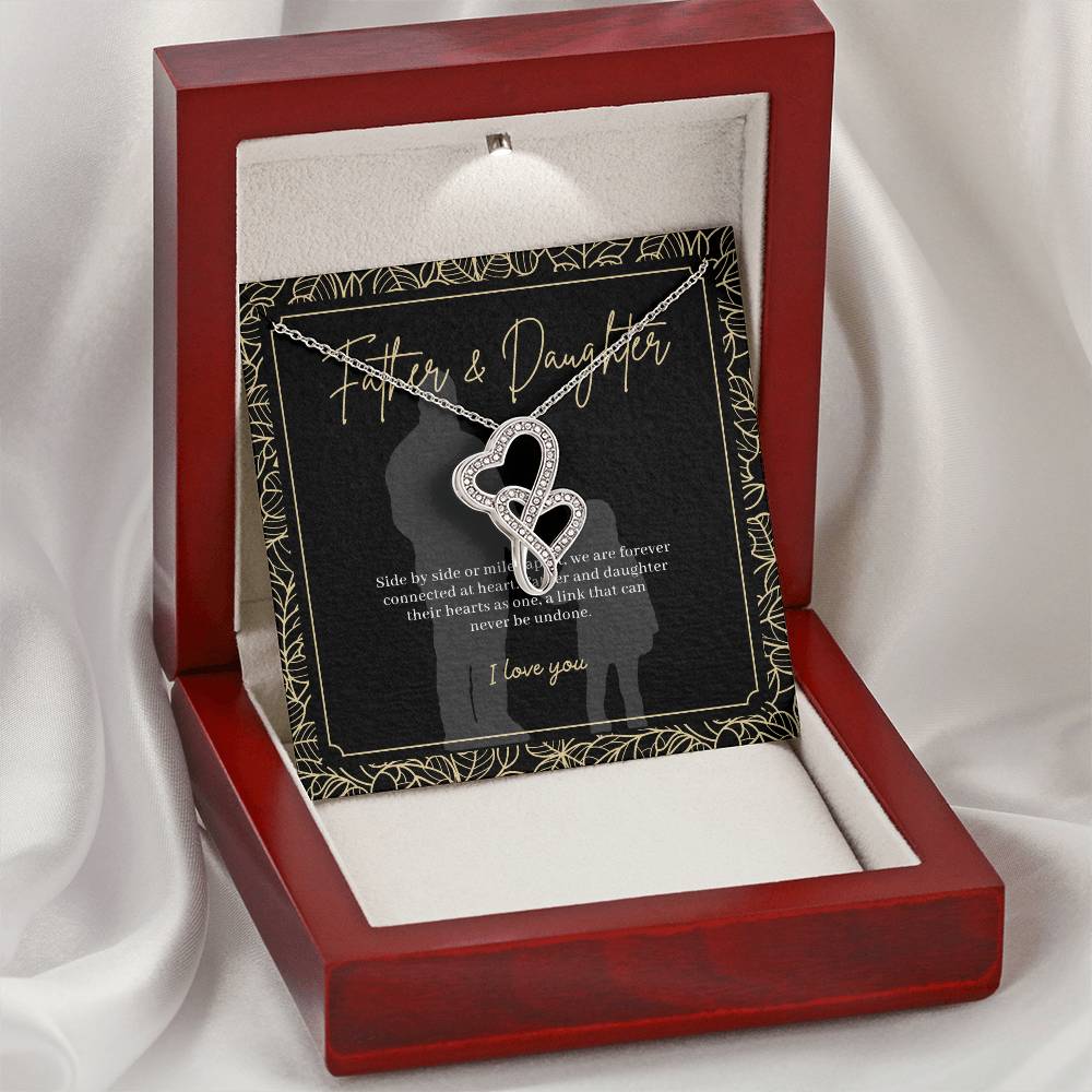 Father Gift 1.7 Double Hearts Necklace