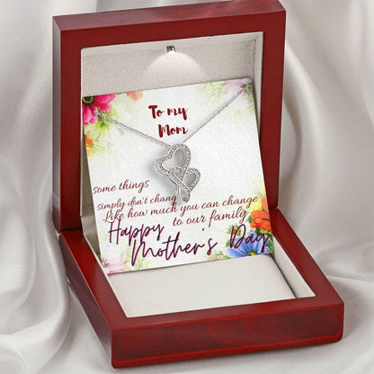 Mother's Day Necklace Gift For Mom Mothers Day Gift To My Mom Necklace For Mom Mom's Day Gift Mother Day Gift Set Double Hearts Necklace