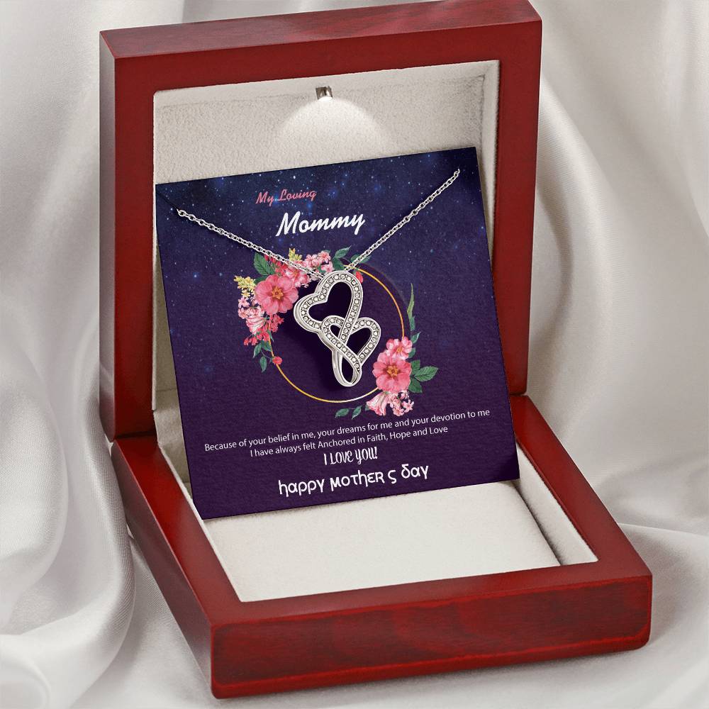 To My Mom 2 Double Hearts Necklace