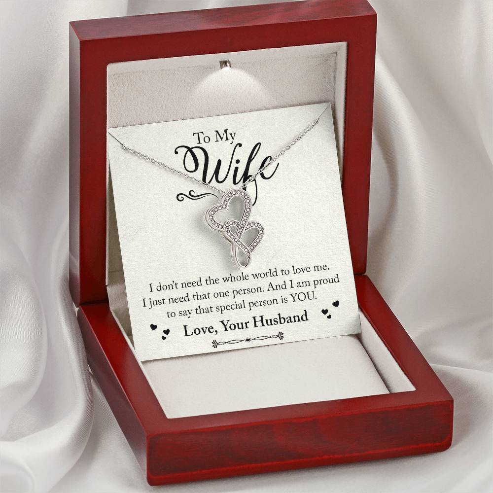 Wife - How Special You Are To Me Double Hearts Necklace