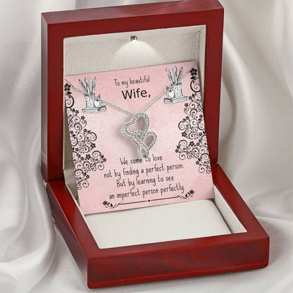 Gift For Wife 1 Double Hearts Necklace