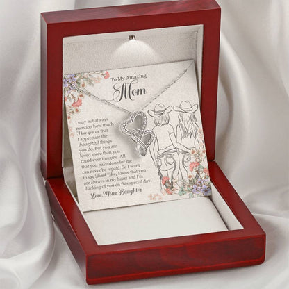 To My Amazing Mom Necklace Double Hearts Necklace