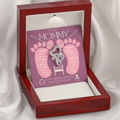 Baby Shower Gift  Gift For Pregnant Wife  Mom To Be Gift  New Mommy Necklace  To Mommy To Be  New Mom Jewelry  Badass  Double Hearts Necklace