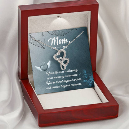 Mom Your Life Was A Blessing -   Double Hearts Necklace