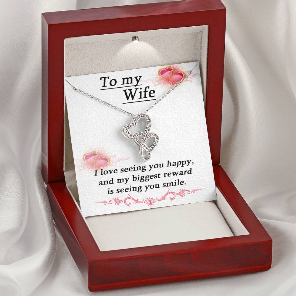 To My Wife Necklace - Anniversary Gift For Wife Birthday Gift For Wife Gift For Wife Necklace For Wife Gift For Wife B 1 Double Hearts Necklace