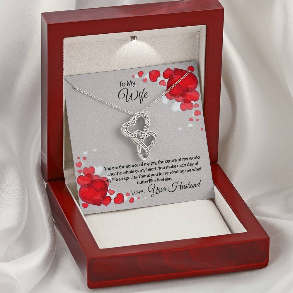 You Are The Source Of My Joy Necklace Double Hearts Necklace