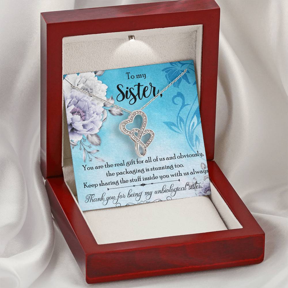 Sisters Necklacelove Hearts To My Sister Sisters At Heart Best Friend Gift Jewelry Best Friend Sisters Necklace Bff Ne Double Hearts Necklace